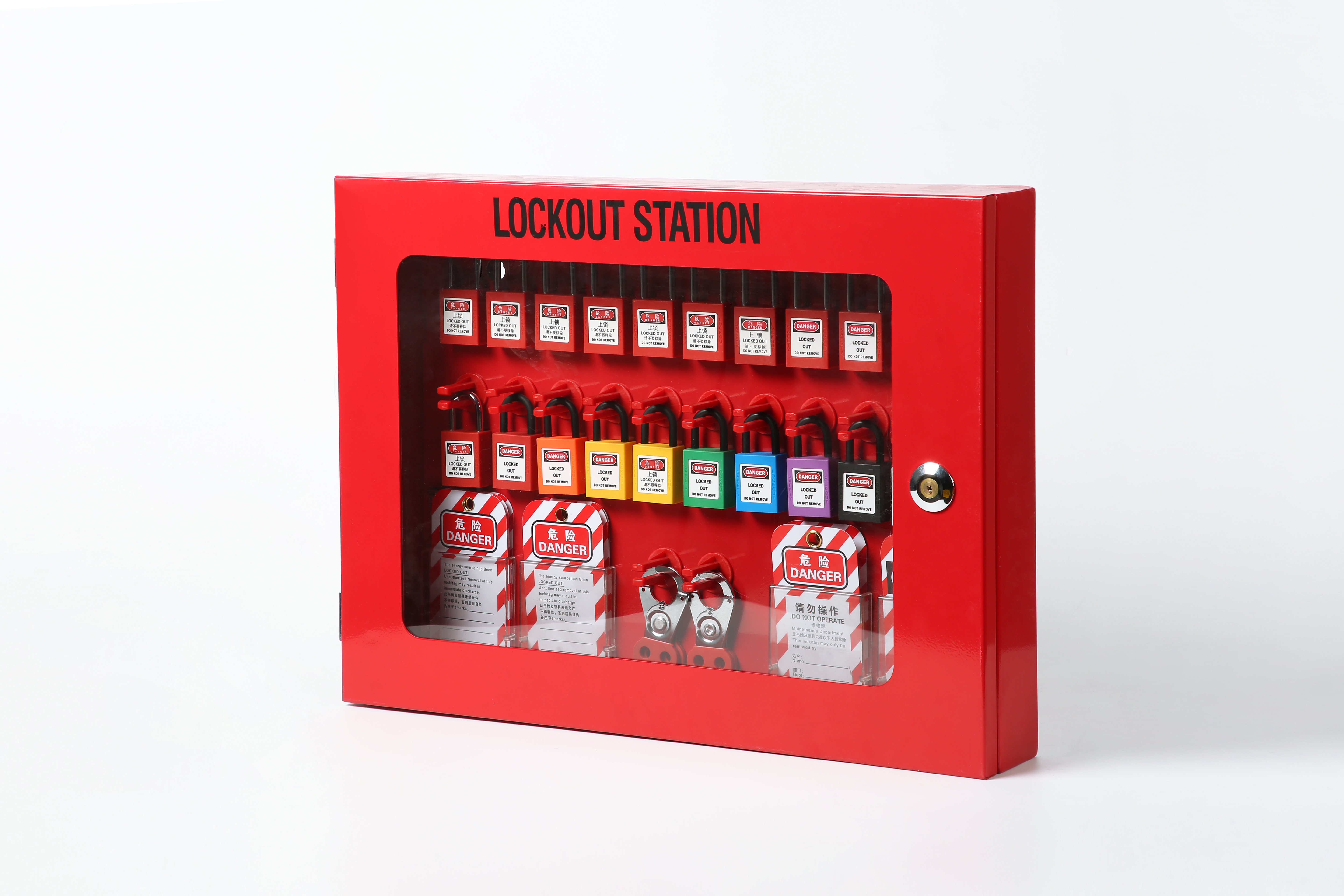 Big discounting Red Metal Portable Industrial Lockout Tagout Safety Padlocks Station
